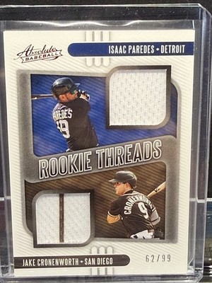 2021 Panini Absolute - Rookie Threads Duals Jake Cronenworth Isaac Paredes 62/99