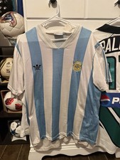 Vintage 1993 Argentina Authentic World Cup Adidas Soccer Jersey Messi Maradona.