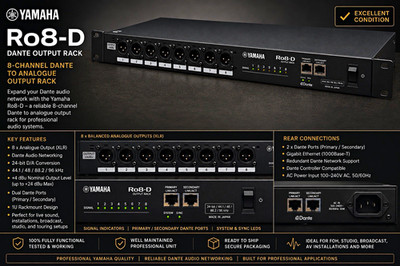 Yamaha Ro8-D Dante Output Rack, 8-Kanal Analogausgänge, XLR