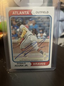 2023 topps heritage #ROA-RA Ronald acuna jr real one auto !! 🔥 