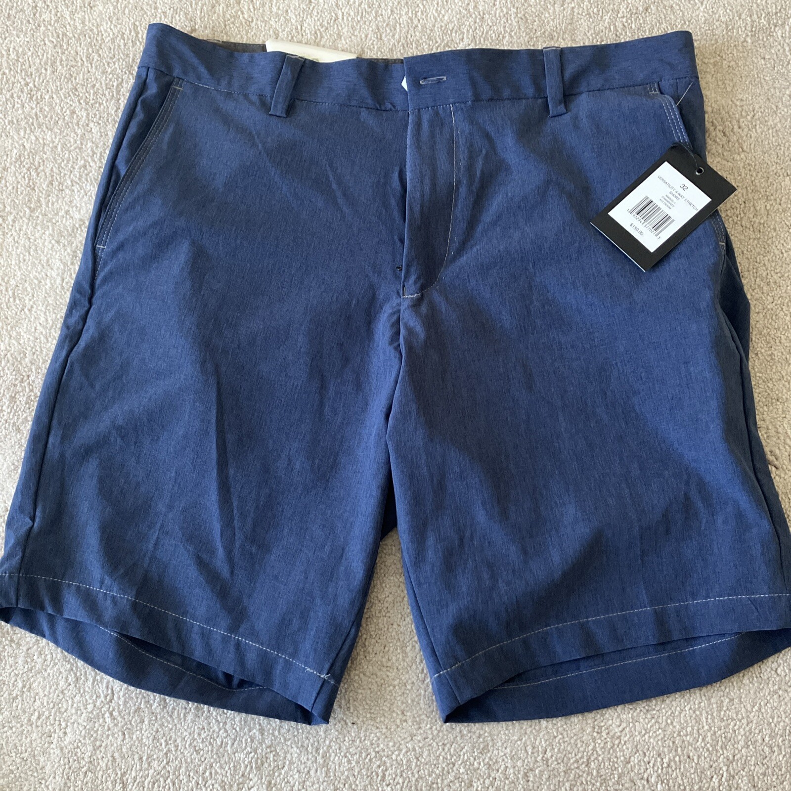 Mens Onia Versatility Stretch Shorts Blue New Size 32 $150 MSRP