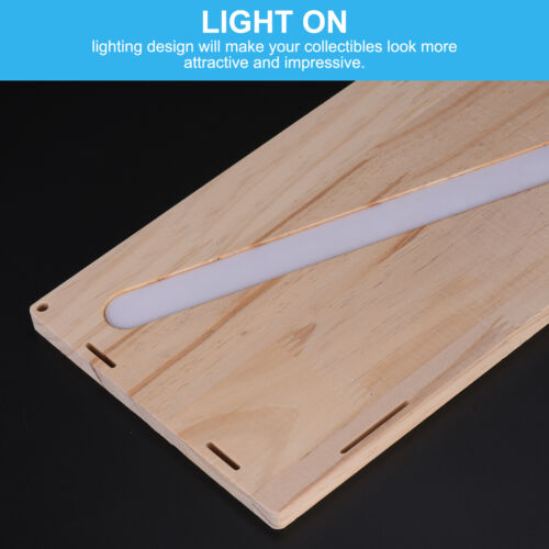 4 Tier Clear Acrylic Display Case with Led Light For Collectibles Figures Wood - Picture 5 of 7