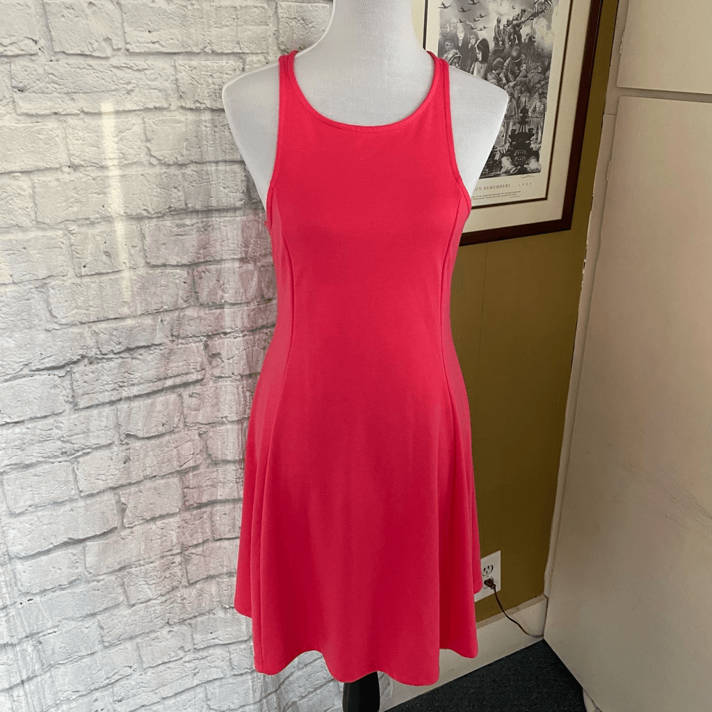 tank top fit and flare dress Sleeveless Boatneck Fit & Flare Dress (Denim Blue) Denim Blue / XS / Regular (37 Inches) main image 1