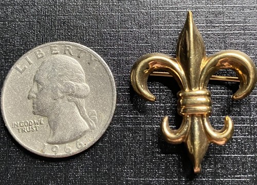 Vintage Carl Art 1/20 12K Gold GF Fluer De Lis Watch Hanger Pin - Picture 4 of 4