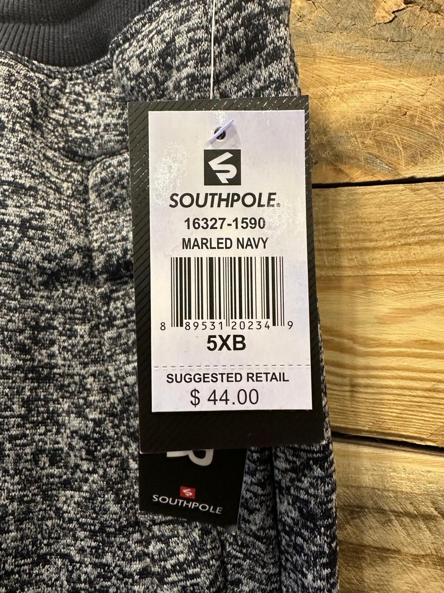 Southpole Men's Big&Tall Jogger Pants (5XB, Marled Navy) (1590) C3