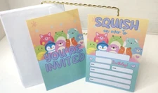 Party Invitation 21 Double sided Squish Birthday Kids Invitations w/envelopes