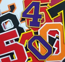 Numbers College Varsity Letterman Embroidered Iron On Patch Customize Colors