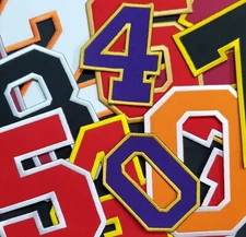 Numbers College Varsity Letterman Embroidered Iron On Patch Customize Colors