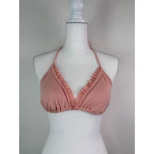 Victoria's Secret women's medium peach pink triangle bikini swim halter top