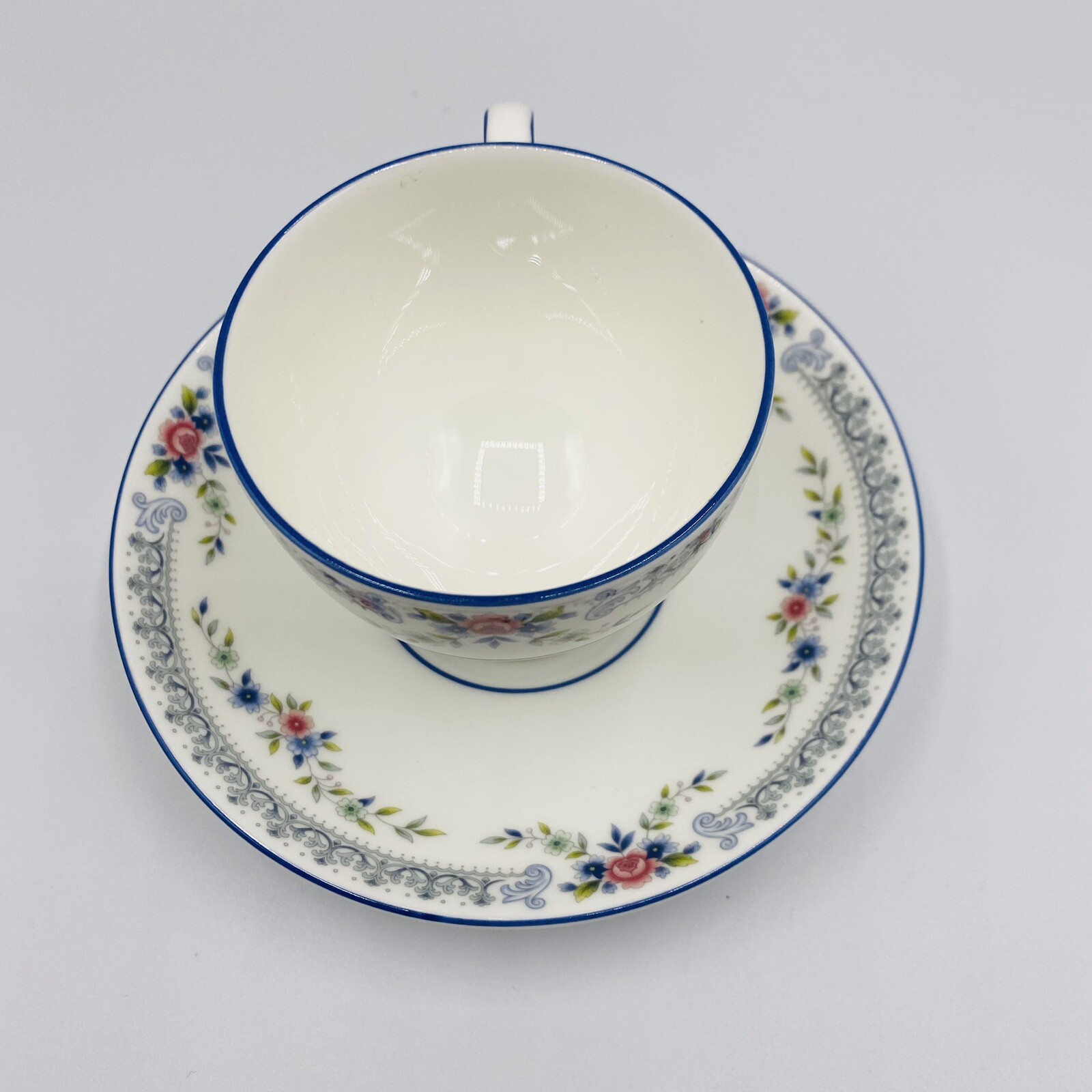 Wedgwood ROSEDALE Tea Cup and Saucer Set R4665 Bone China Floral England eBay