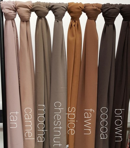 High Quality Plain Chiffon Hijab Scarf Shawl Wrap Soft Georgette Dubai Elegant - Picture 43 of 121