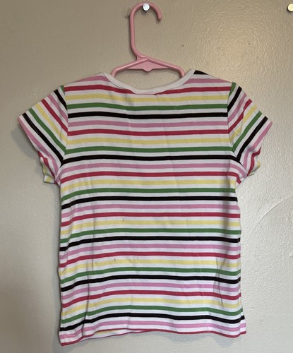 Gymboree Girls Birthday Cake Striped Top Size 8 Short Sleeve Colorful Tee Shirt* - Picture 3 of 3