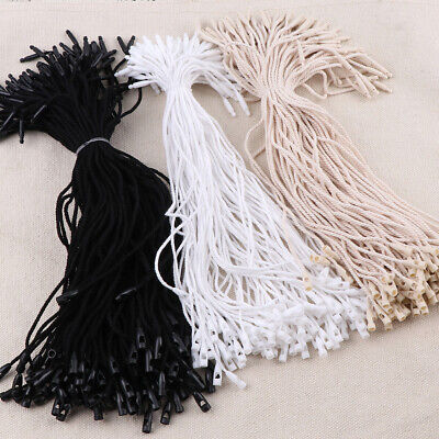 100Pcs Clothing Tag Rope Clothes Lanyard Single Hand Wearing Hanging Grain Plastic Square Buckle Label Polyester,Blue 