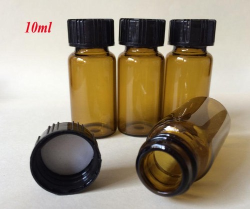 10pcs 10ml 22*50mm Vial clear Glass Bottles & black plastic Lid high quality - Picture 3 of 3
