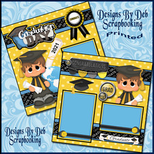 GRADUATION BOY Premade Scrapbook Pages paper printed layout DBDS