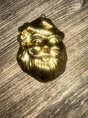 Brass Santa Head Ornament Vintage - Picture 2 of 5