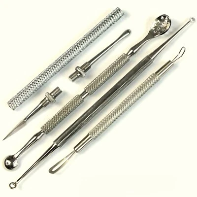 4er Gesichtspflege Set Komedonenquetscher Komedonenheber Mitesserentferner NATRA - Bild 1 von 4