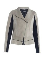 Lederjacke, Wildleder, C. Thomas, Gr. 38, NEU, Taupe - Schwarz,  Neupreis 499 €