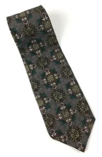 Mark Alexander Men's Classic 100% Silk Tie Geometric Brown Red Green 58 X 3.75