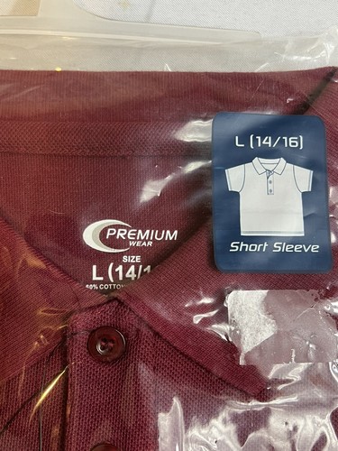 *2er PACK* PREMIUM WEAR Burgunderrot Polo Schuluniform Hemd (14/16) - Bild 3 von 3