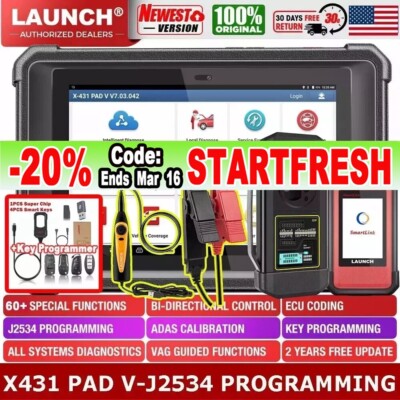2025 LAUNCH X431 PAD V + VII Car Truck Diagnostic Scanner Tool J2534 Programming