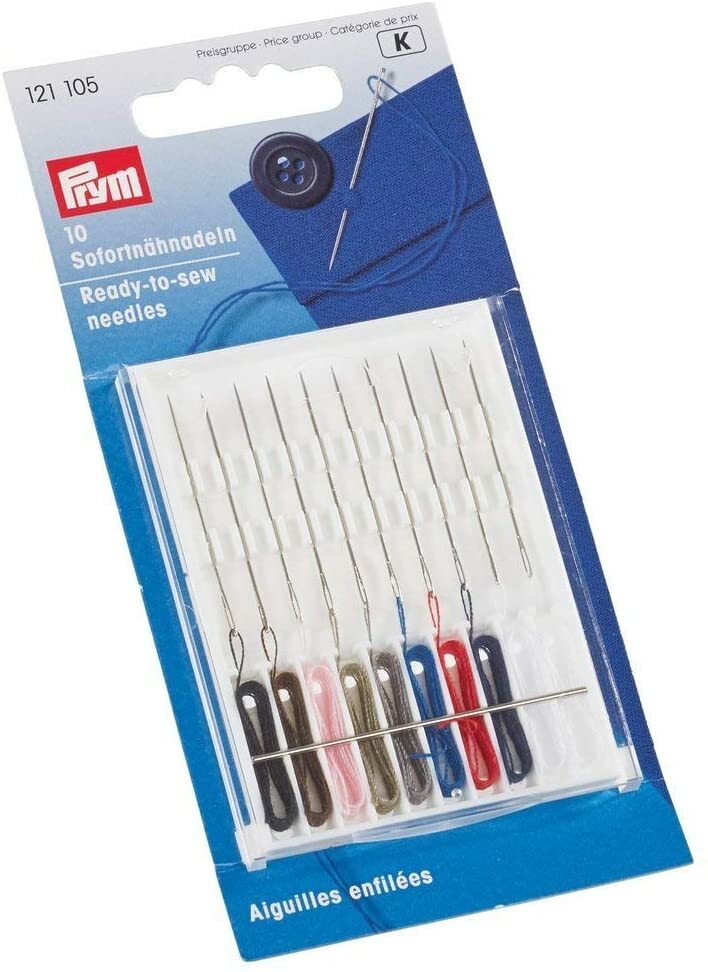 Prym Instant Ready To Sew Hand Needles Sewing Metal Silver Needles Thread 121105