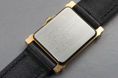 Vintage 1985 N MINT Seiko Socie 7321-5510 Gold Rectangle Qz Womens Watch JAPAN - Picture 6 of 10