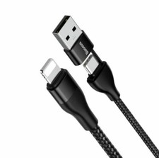 USB Type C/USB A to iPhone 3ft 18W Quick Char...