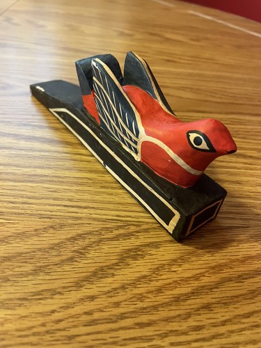 Vintage Wood Door, Door stopper wedge Bird Door holder Handmade In Indonesia - Picture 3 of 5