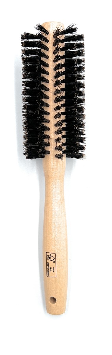 Frcolor Rundbürste – Holzborsten Mit Nylon, Für Kopfhautmassage & Glanz, 12-reihig, Ca. 23 Cm