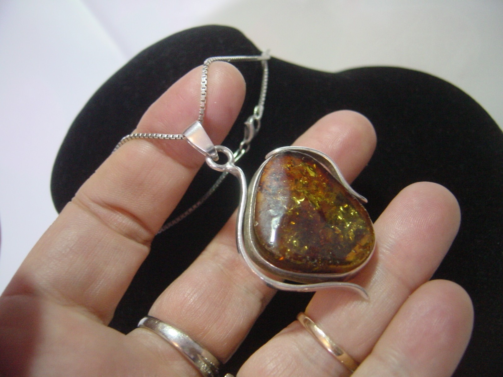 Stunning Solid Silver 24" Box Chain & Massive Sup… - image 3