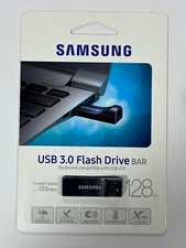 New Samsung 128GB BAR Blue (Plastic) USB 3.0 Flash Drive MUF-128BC/AM