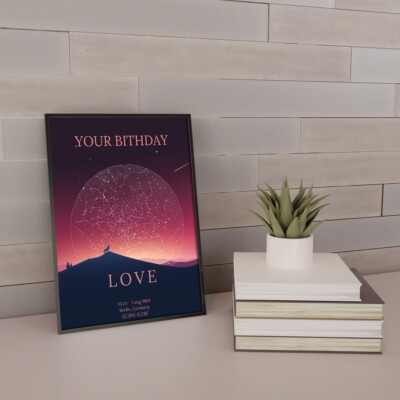 Decorarts- Personalized Star Map Custom Gift for Special Occasion, Birthday Gift