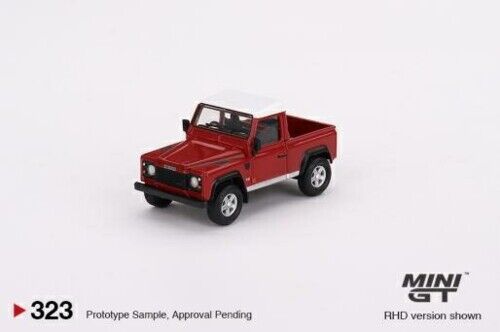 MINI GT 1/64 LAND ROVER DEFENDER 90 PICKUP MASAI RED (LHD) MGT00323-L - Picture 1 of 1