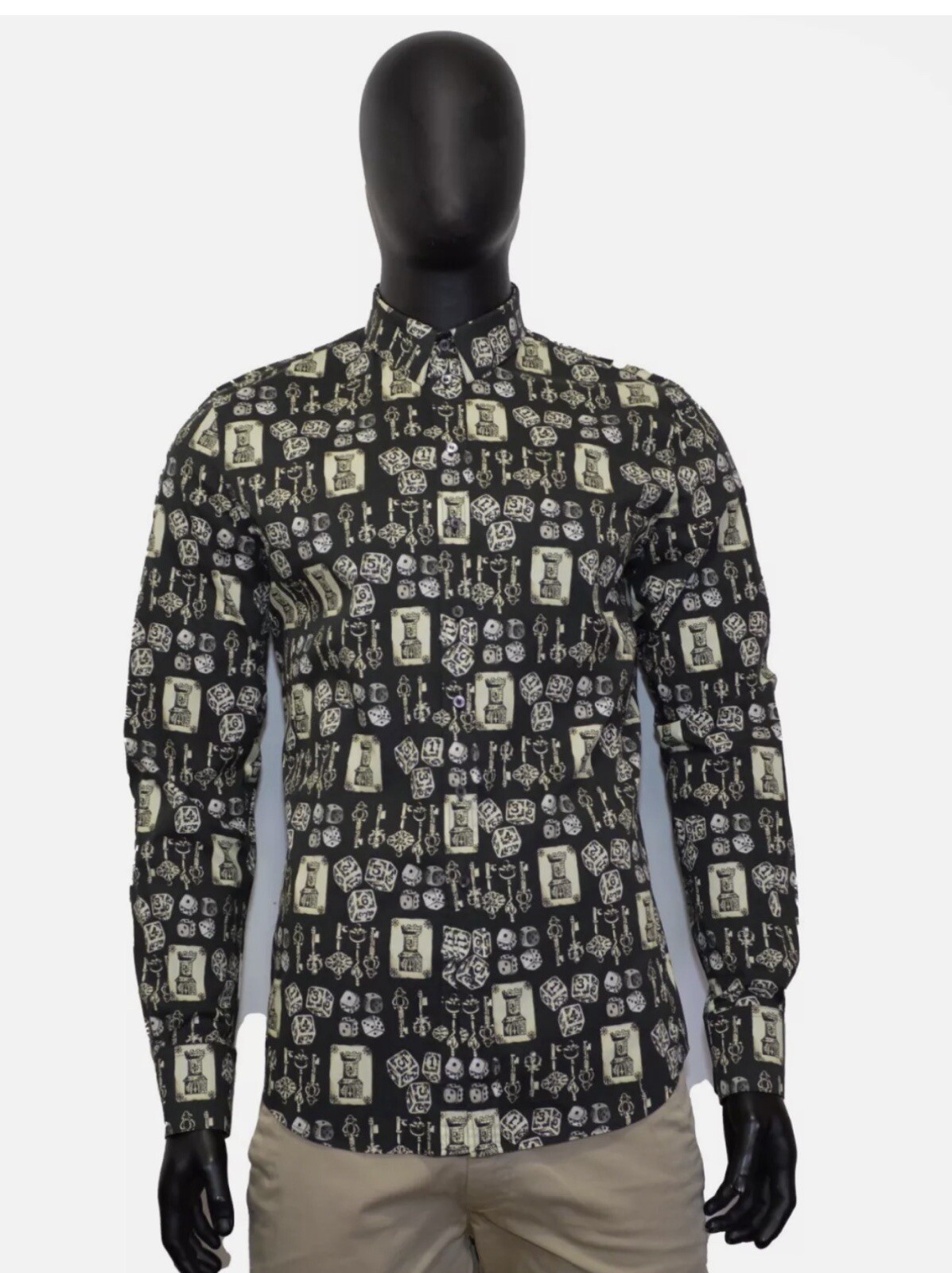 Dolce & Gabbana White Black SICILIA Henley Shirt Pullover Sweater
