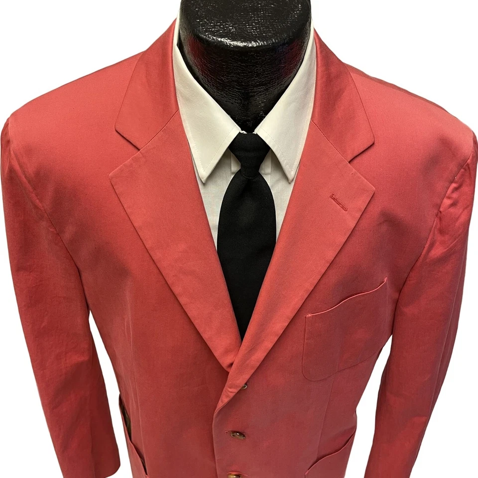Gant Men's SALMON Pink Sport Coat COTTON Jacket TROPICAL Island Blazer 44 - Изображение 2 из 4