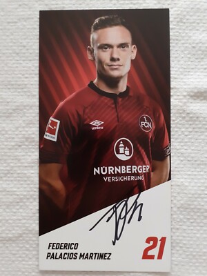 Autogrammkarte Federico Palacios Martinez 1. FC Nürnberg Saison 2018/2019  