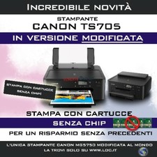 STAMPANTE CANON PIXMA TS705 MODIFICATA CON 30 CARTUCCE PGI580 CLI581 STAMPA DVD