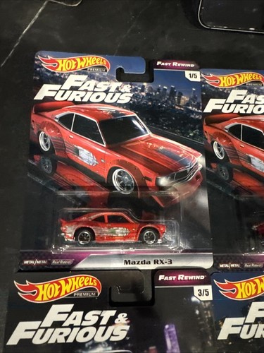 Mattel Hot Wheels Fast & Furious Blue Gray Fast Rewind Vehicles Set Collection - Picture 2 of 8