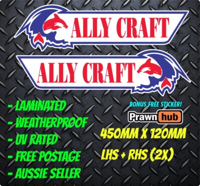 ALLY CRAFT BOAT STICKERS Set of 2x Boating Marine Laminated AUS SELLER ...