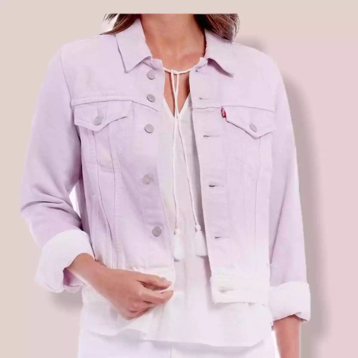 Levis Lavender Ombré Ex Boyfriend trucker denim jean jacket purple jacket  Small