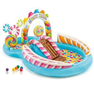 Intex 9ft x 6ft x 51in Kids Inflatable Candy Zone Play Center Pool w/ Waterslide - Click1Get2 Half Price