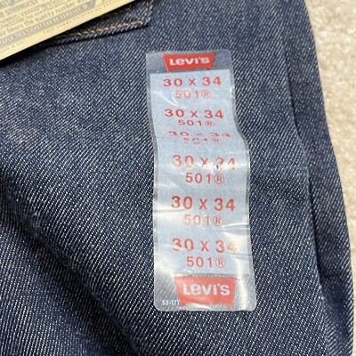 NEW VINTAGE Levis 501 XX Jeans Mens 30x34 Denim Dark Button Fly