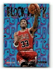 1995-96 NBA Hoops  Block Party #3 Scottie Pippen Chicago Bulls BASKETBALL HOF