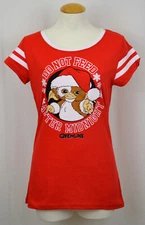 Gremlins T-shirt Gizmo Do Not Feed After Midnight Women's Graphic Tee Red NWT