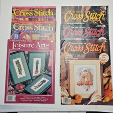 Lot of 6 Various Cross Stitch and Country Crafts Magazines 90s Leisure Arts More