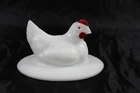 Vintage Westmoreland White Milk Glass Chicken Hen on Nest Replacement Lid