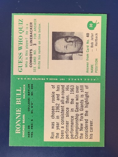 1966 Philadelphia Fußballkarten vervollständigen Ihr Set Sie wählen #1 - 104 - Bild 61 von 205