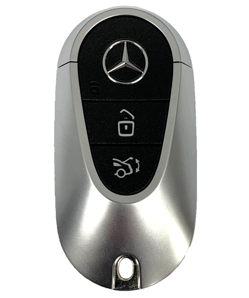 OEM Mercedes Benz Keyless Remote Fob + UNCUT Key - IYZ-MS5 - Matte Black - Image 2 of 3