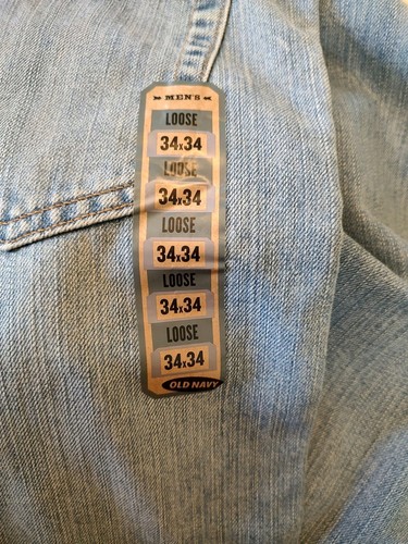 Y2K Vintage NOS Jeans Old Navy Loose Fit Baggy Skater Light Wash Denim Herren 34x34 - Bild 5 von 8